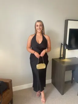 Shona Joy Luxe Twist Front Halter Midi Dress for rent on The Volte - image 3