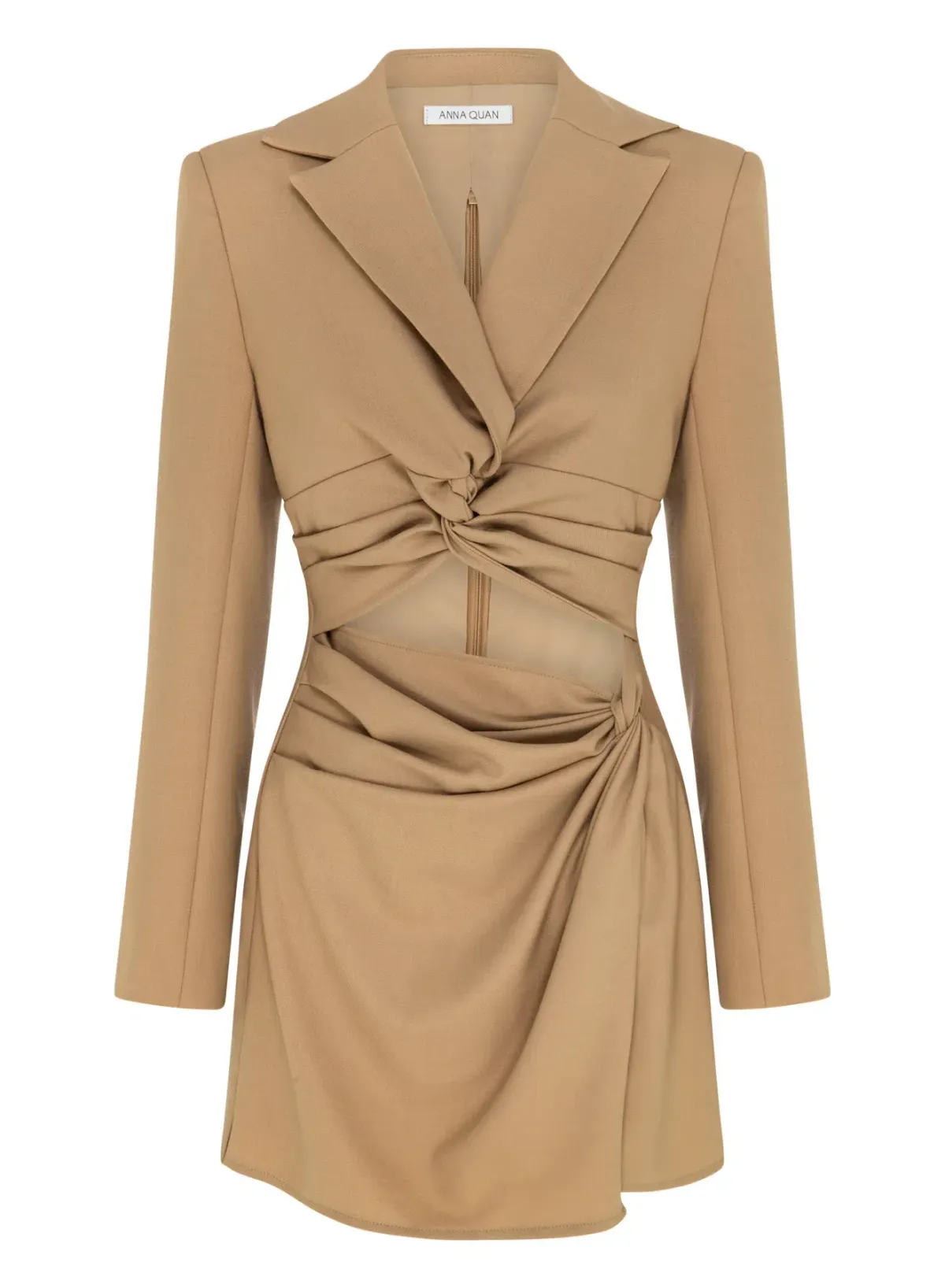 Anna Quan Mona Dress Beige Size 8 - Image 3