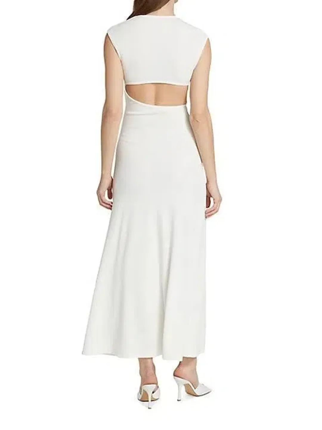 Christopher Esber Ruched Moodstone Tank Dress in White Size 8 / S for rent on The Volte - main image