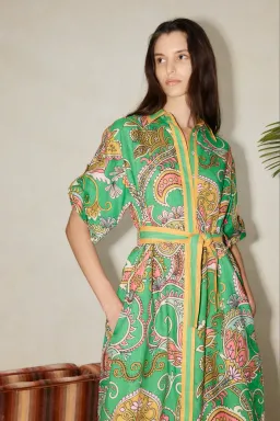 Alemais Marion Shirt Dress Green Size 14 for rent on The Volte - image 4