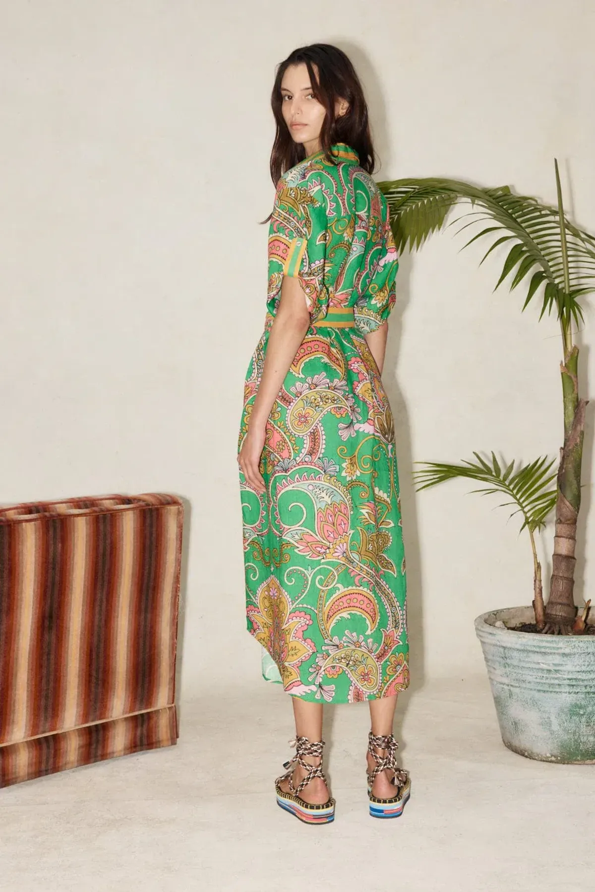 Alemais Marion Shirt Dress Green Size 14 - Image 3