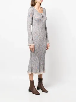Acne Studios Kadley Cable Knit Midi Dress Grey Size XS / AU 6 for rent on The Volte - image 4