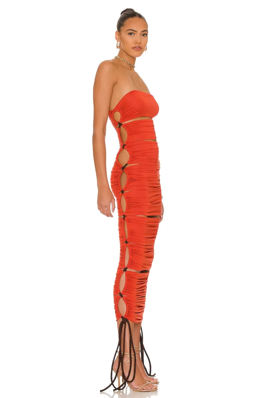 Bronx and Banco Rafaelly Dress Orange Size AU 6 for rent on The Volte - main image