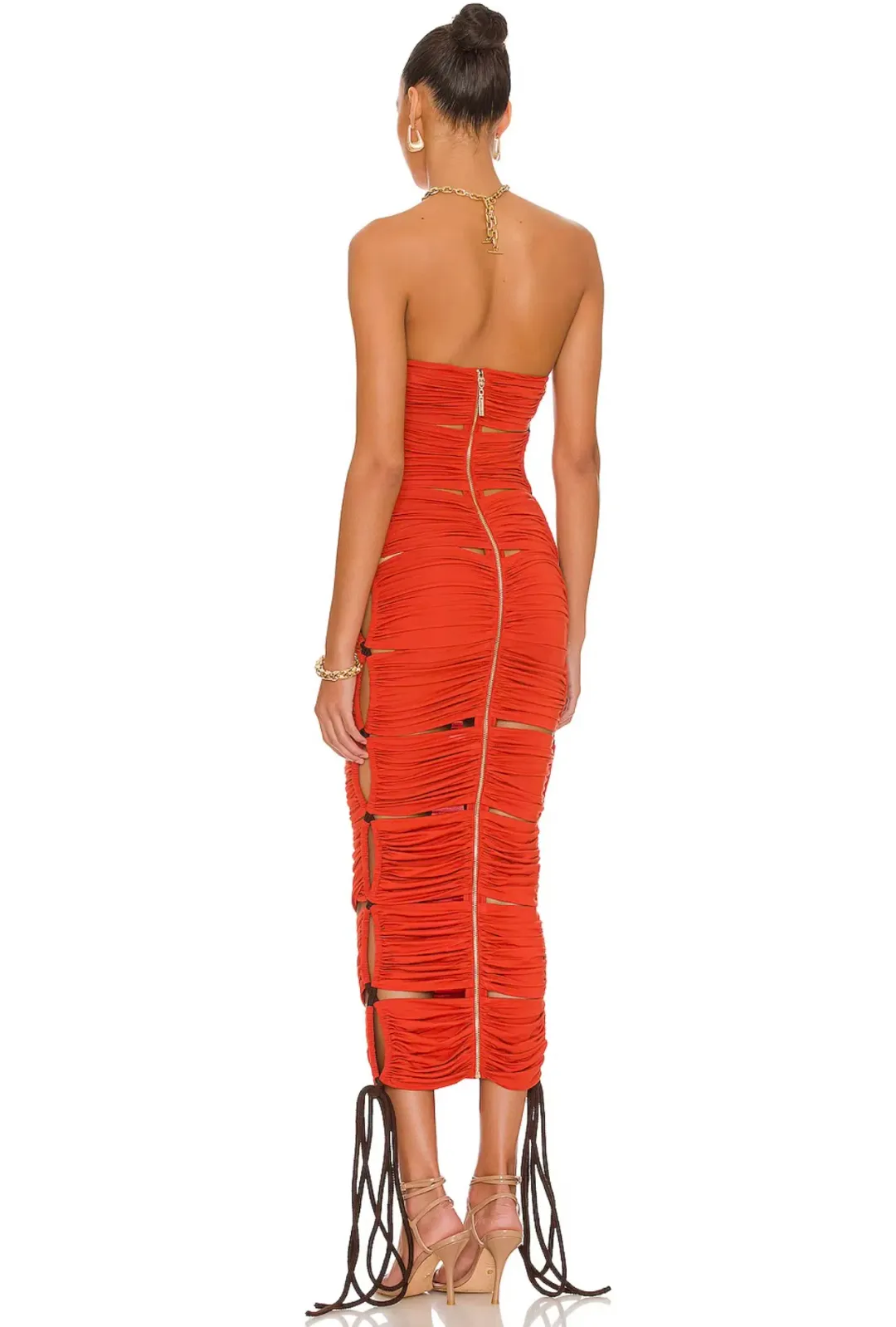 Bronx and Banco Rafaelly Dress Orange Size AU 6 for rent on The Volte - main image