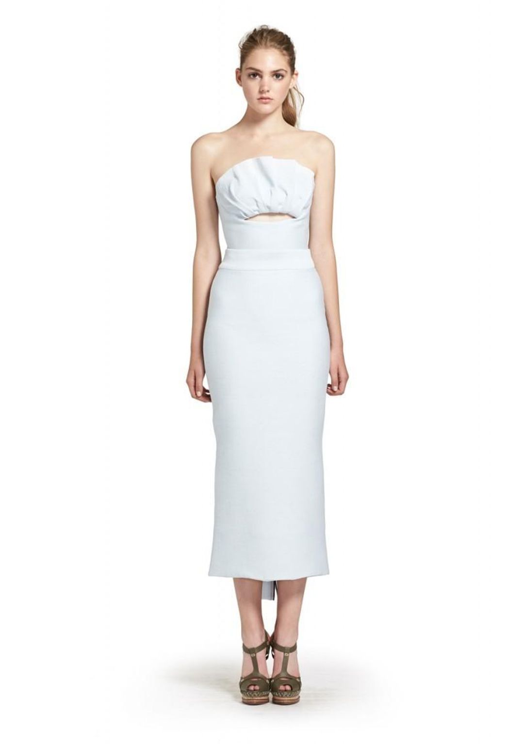Maticevski blue emulate bustier and skirt size 6 for rent on The Volte - main image