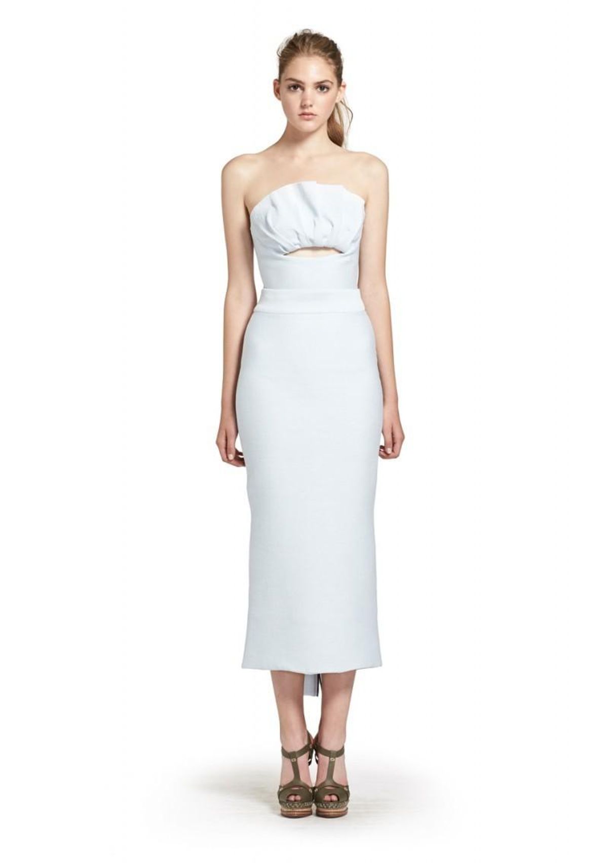 Maticevski blue emulate bustier and skirt size 6 for rent on The Volte - main image