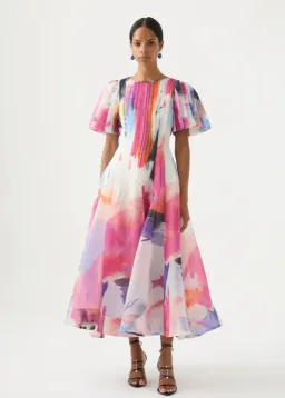 AJE Nova Pleated Midi Dress Size 6 for rent on The Volte - image 1