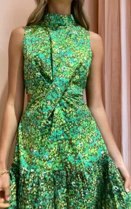Alemais Phyllis Twist Dress Green Size AU 12 for rent on The Volte - image 4
