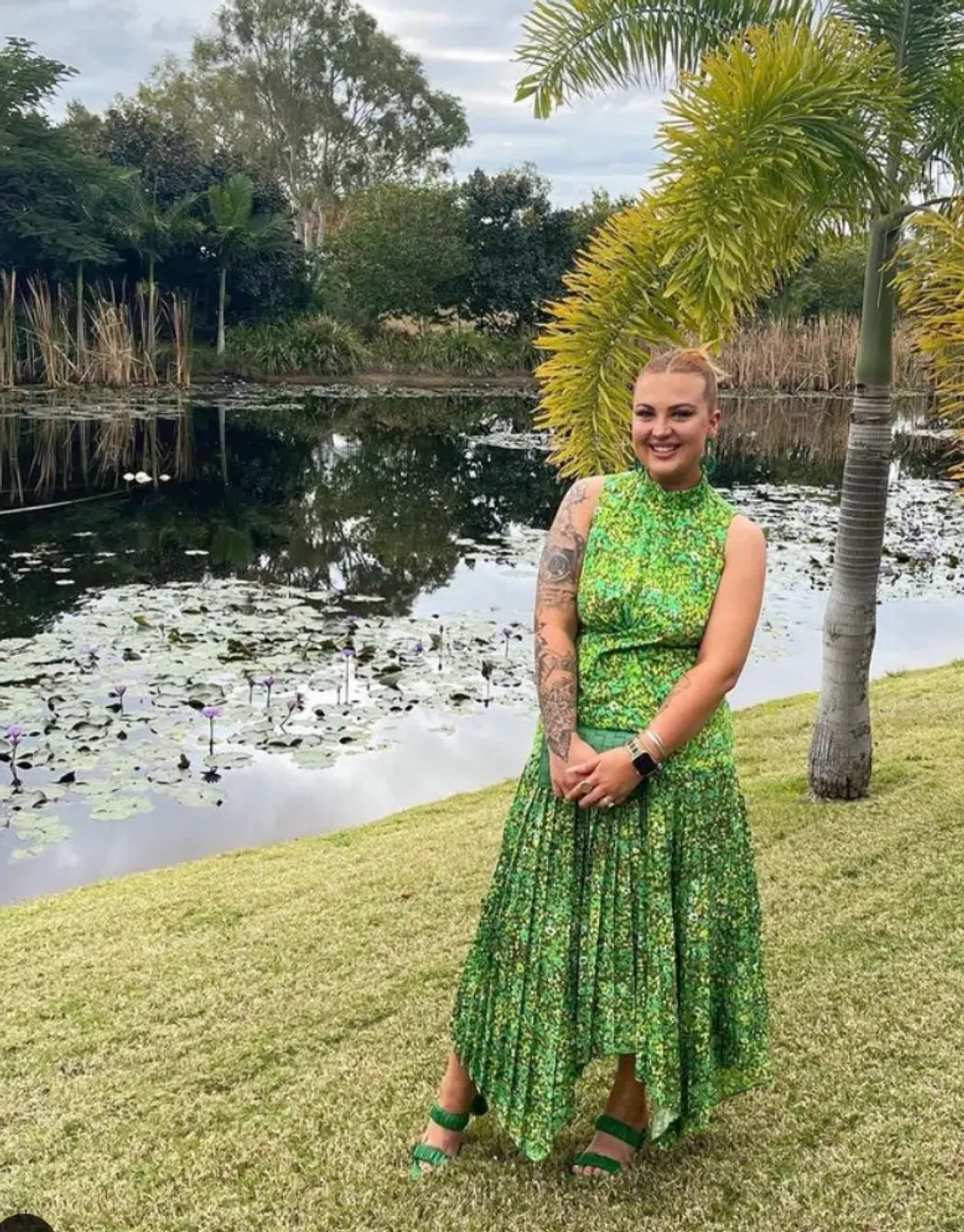 Alemais Phyllis Twist Dress Green Size AU 12 for rent on The Volte - main image