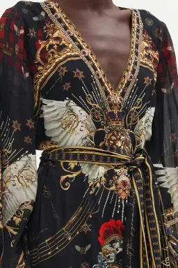 Camilla Robbie Williams 'Do I Entertain You" V Neck Belted Dress Print Size 14 for rent on The Volte - image 2