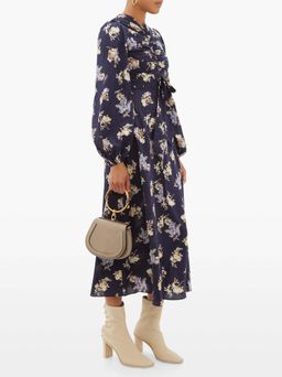Zimmermann Sabotage Silk Rouched Midi Dress Ditsy Floral Size 8 for rent on The Volte - image 3