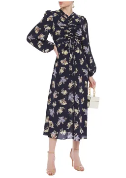 Zimmermann Sabotage Silk Rouched Midi Dress Ditsy Floral Size 8 for rent on The Volte - image 1