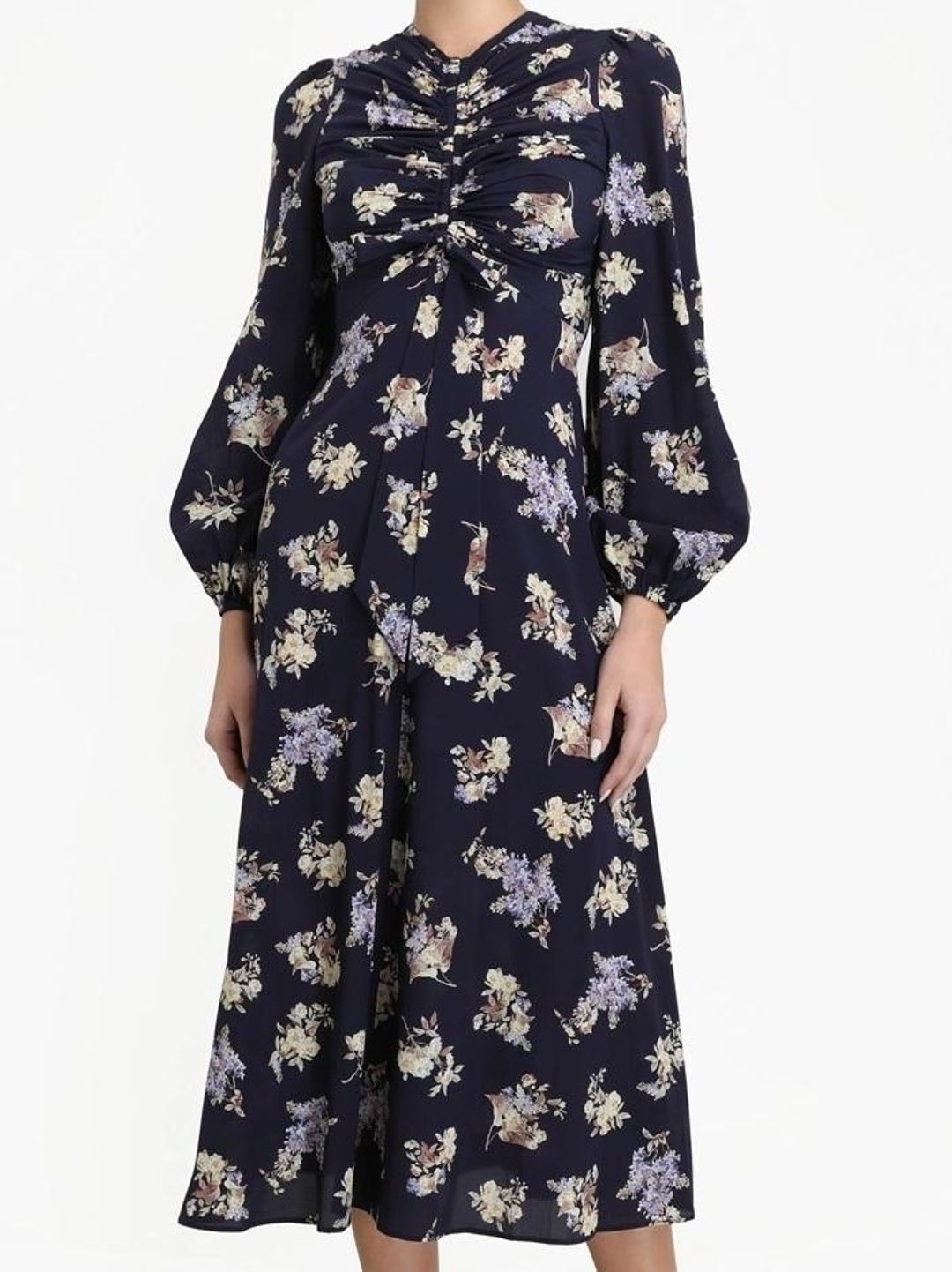 Zimmermann Sabotage Silk Rouched Midi Dress Ditsy Floral Size 8 for rent on The Volte - main image