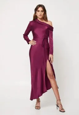Mossman Two Souls Midi Dress Burgundy Size 12 for rent on The Volte - image 1