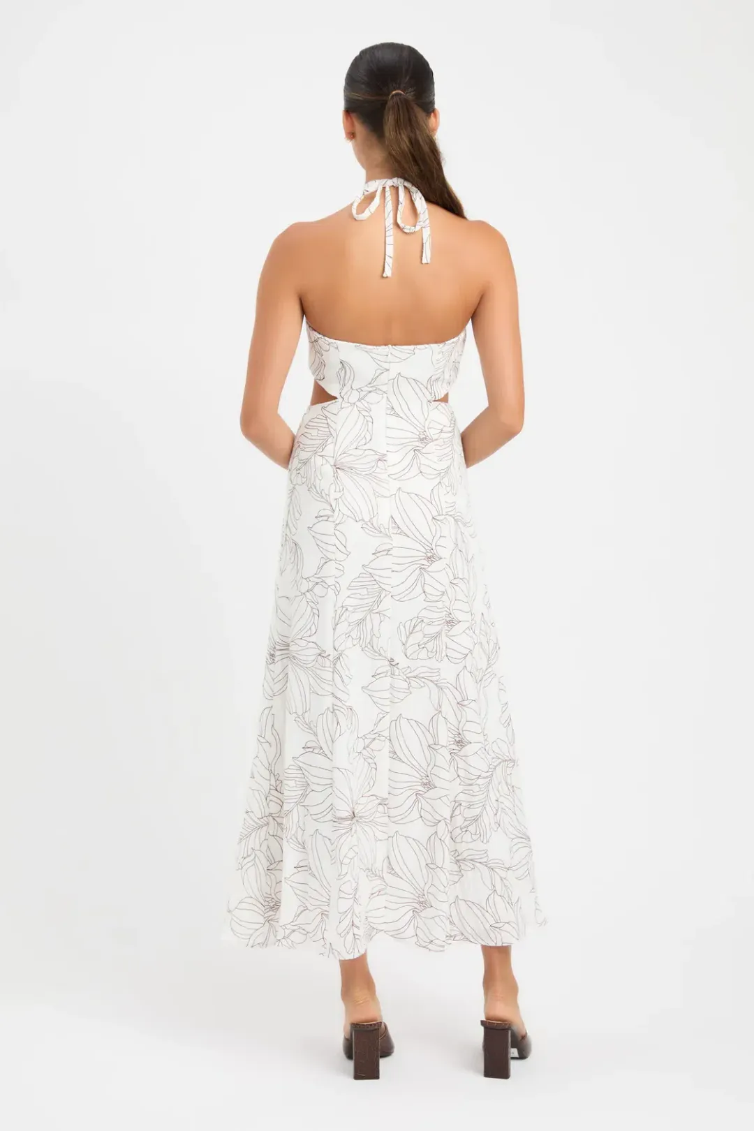 Kookai Lyra Cut Out Midi Dress Print Size 8 for rent on The Volte - main image