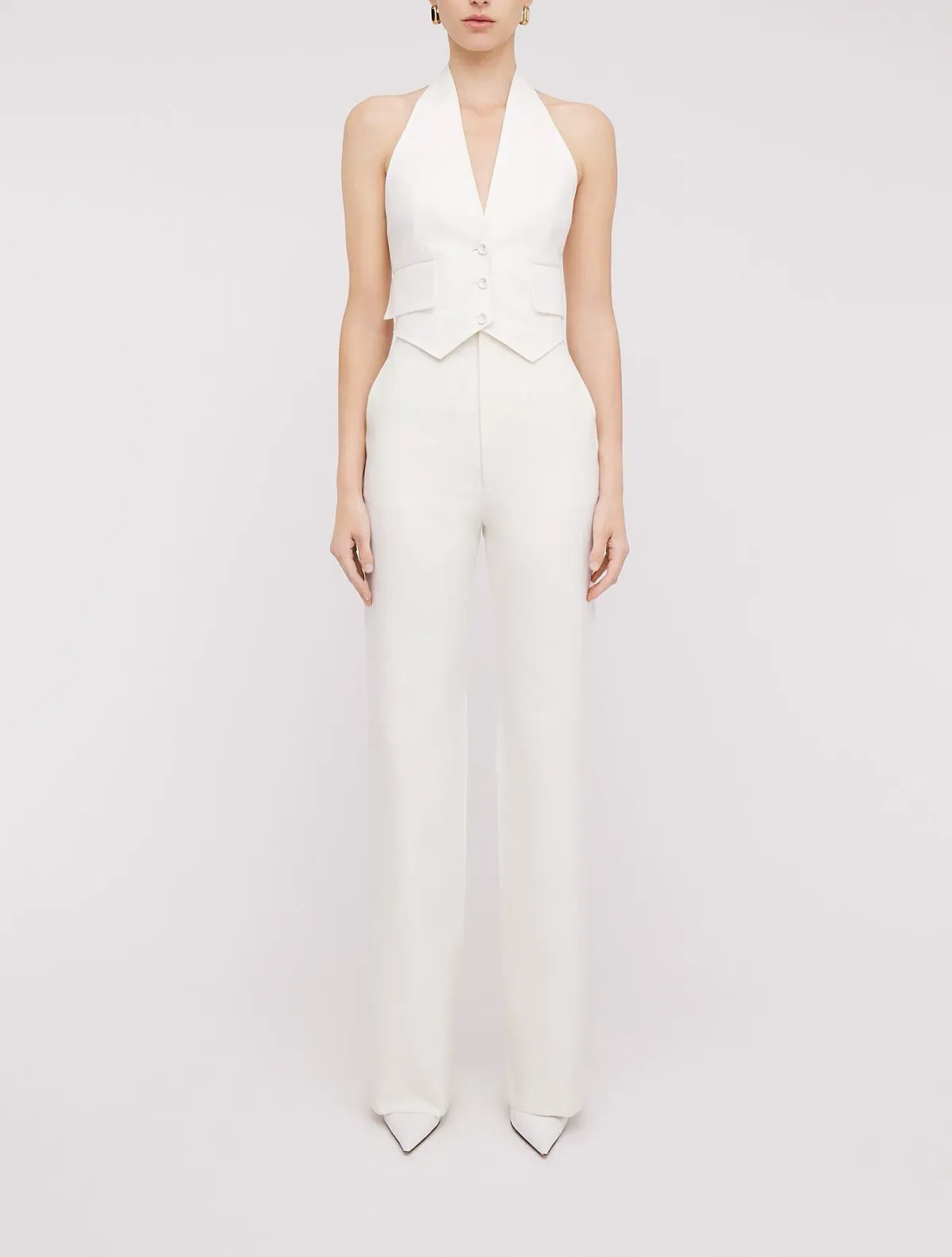 Scanlan Theodore Double Cotton Waistcoat and Trousers Set Alabaster Size 8 for rent on The Volte - main image