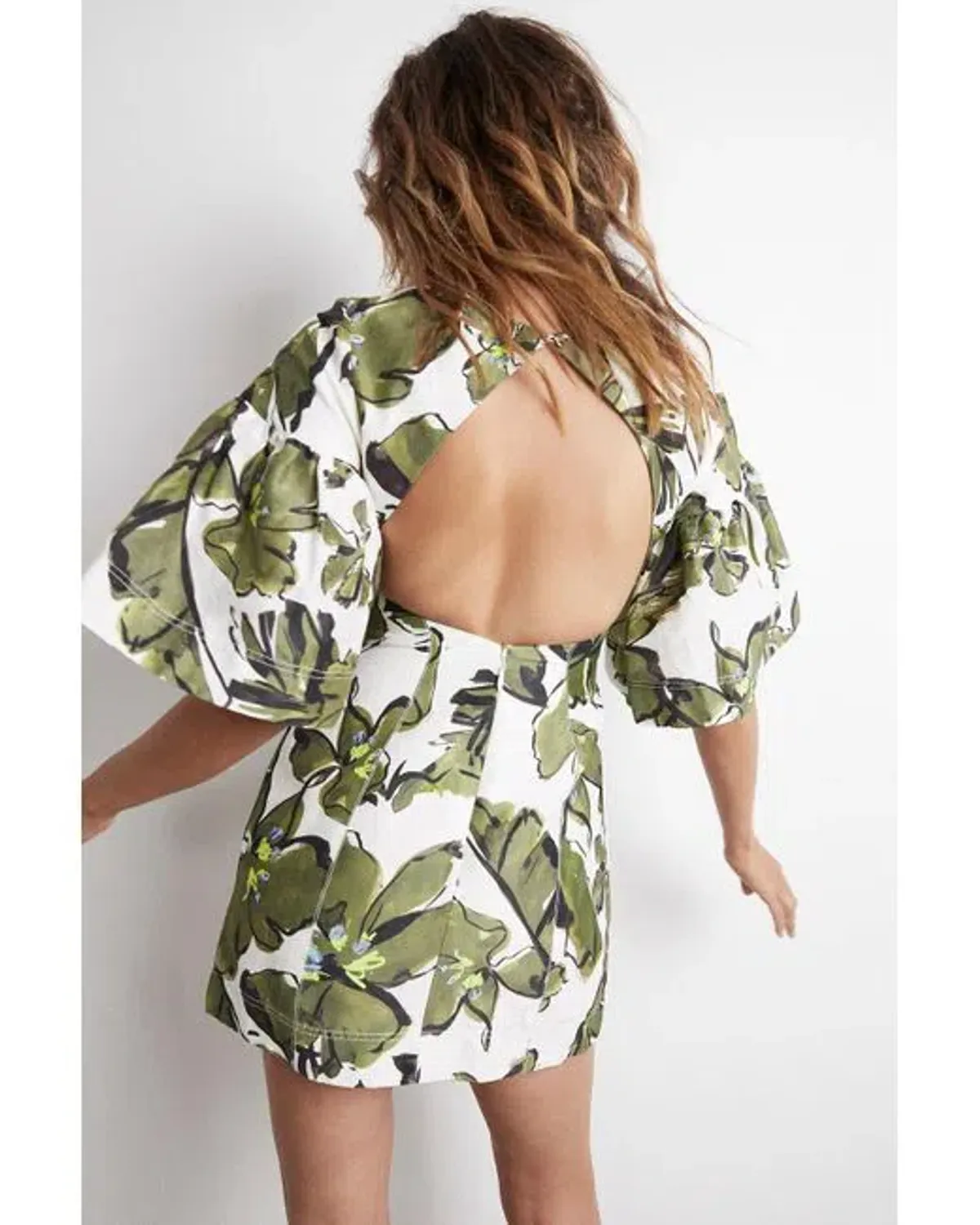 AJE - RARE - Oasis Cut Out Mini Dress Olive Leaf - Size 10 - Image 2