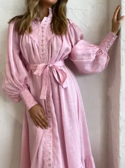 Alemais - Halycon Dress Pink - Size 6 for rent on The Volte - image 2