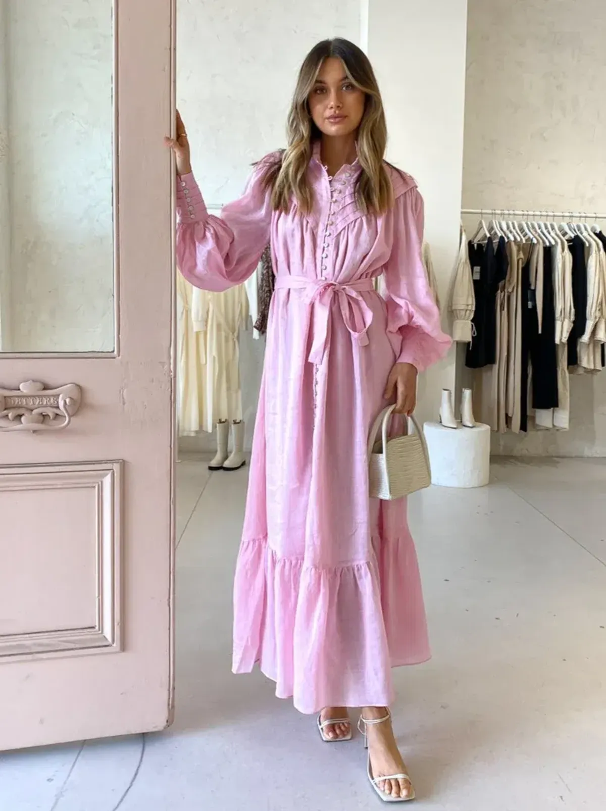 Alemais - Halycon Dress Pink - Size 6 for rent on The Volte - main image