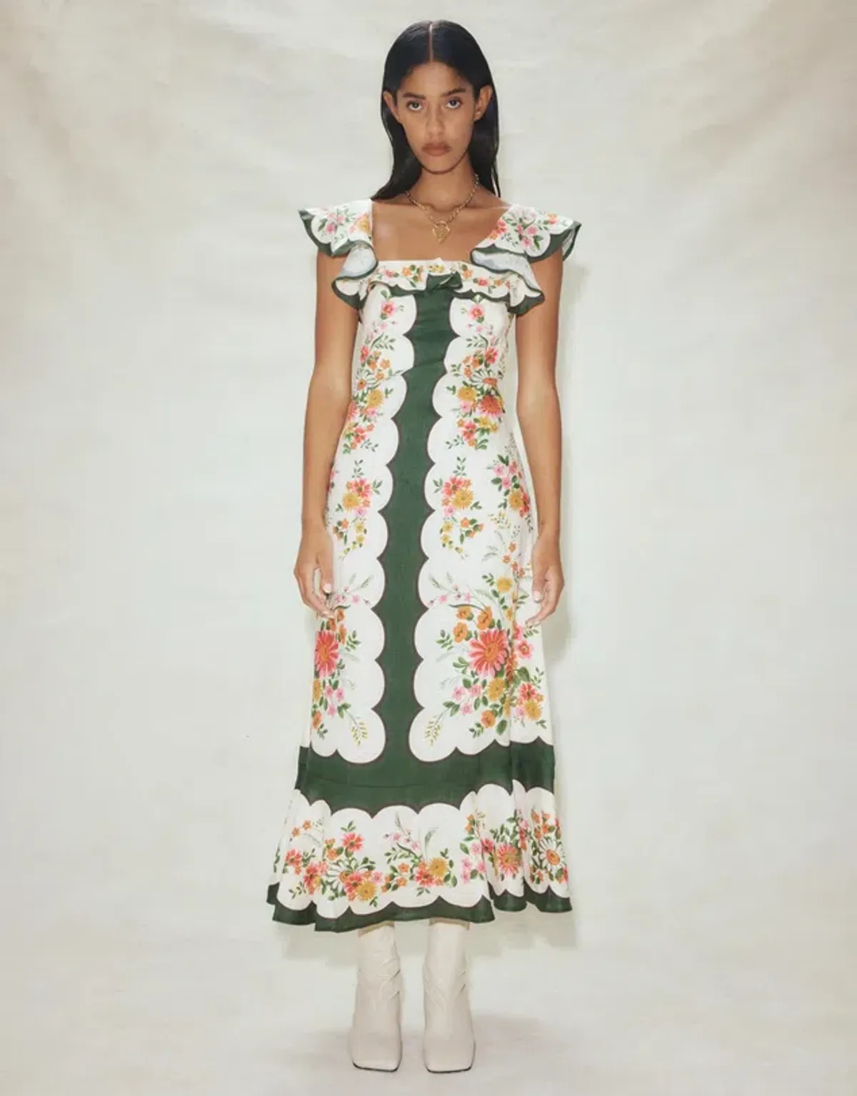 Alemais - Elisabetta Ruffle Midi Dress - Size 14 - Image 1