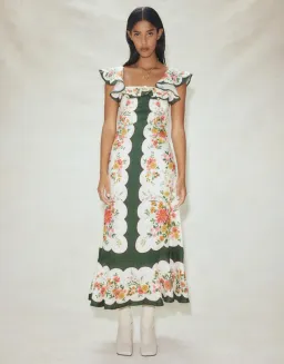 Alemais - Elisabetta Ruffle Midi Dress - Size 14 for rent on The Volte - image 1