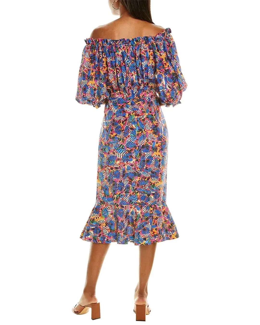 Saloni Olivia Dress In Gold Banana Leaf Size 12 for rent on The Volte - main image