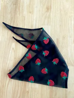 Lirika Matoshi Black Strawberry Midi Dress & Scarf Size Small/Au 8 for rent on The Volte - image 4
