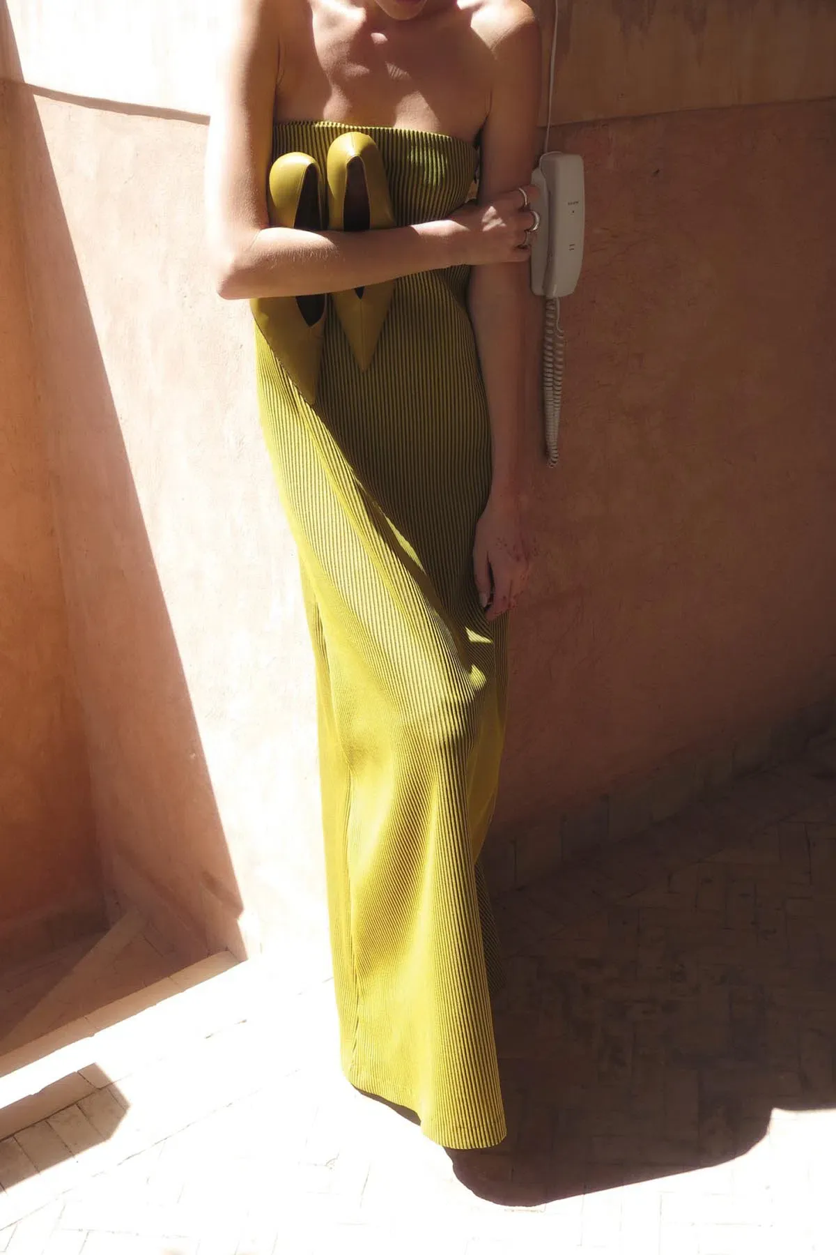 Camilla and Marc Izaro Maxi Dress Yellow Brown Size 10 - Image 4