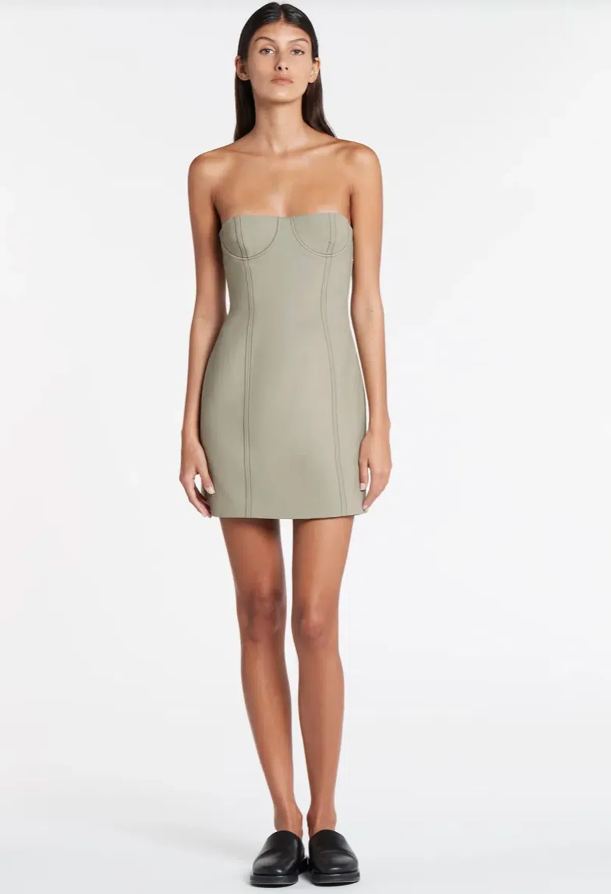 Sir the Label Adrien Structured Mini Dress Sage Green Size 0 / Au 6 - Image 2
