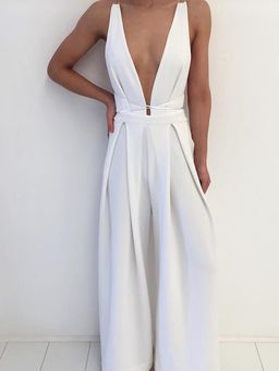 Natalie Rolt Khloe White Jumpsuit Size 6 for rent on The Volte - image 1