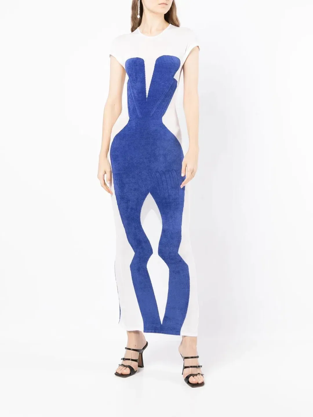 Dion Lee Chenille Intarsia Maxi Dress Blue/White Size XS / Au 6 for rent on The Volte - main image
