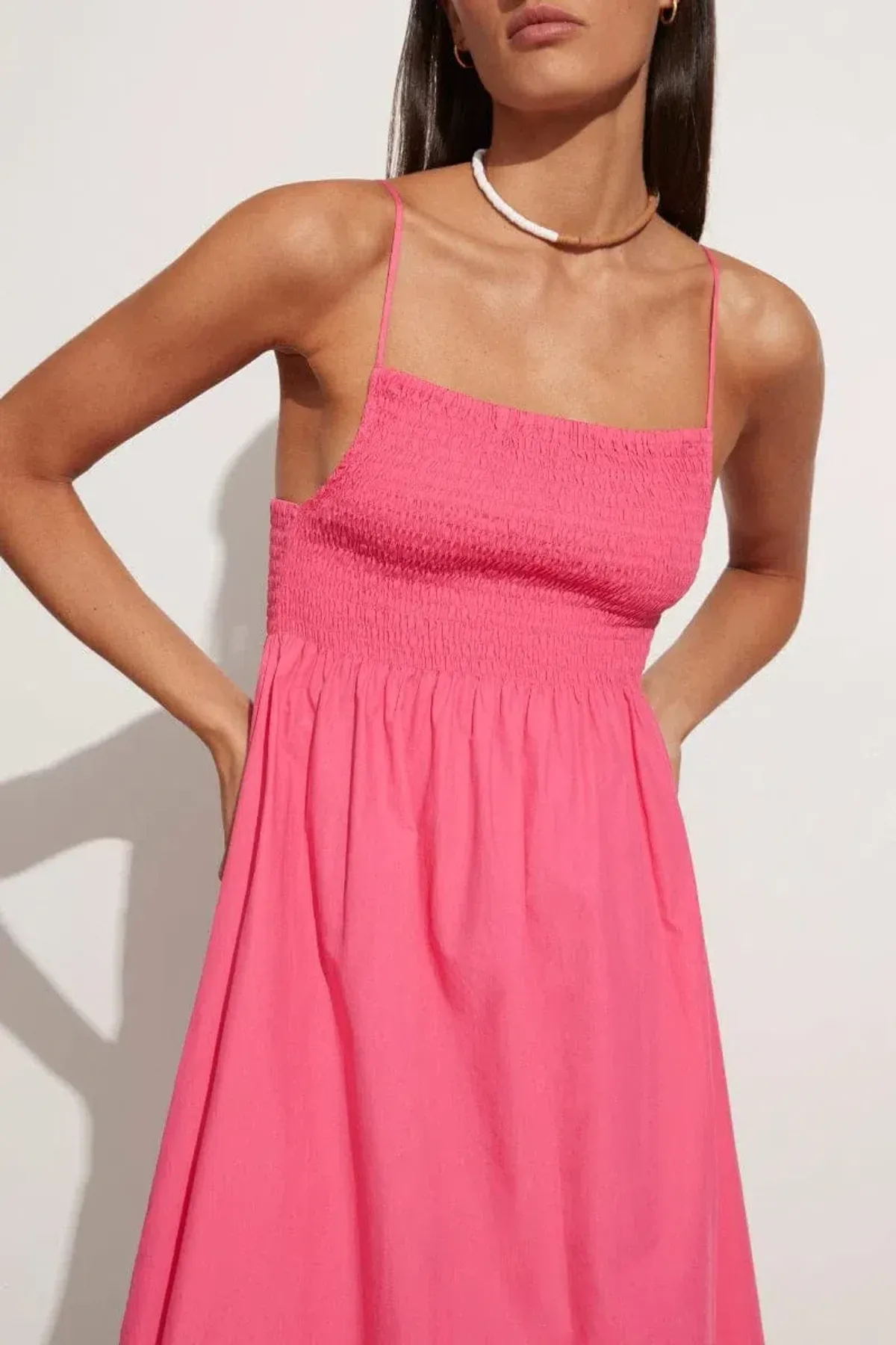 Faithfull the Brand Bryssa Midi Dress Pink Size 8 - Image 2
