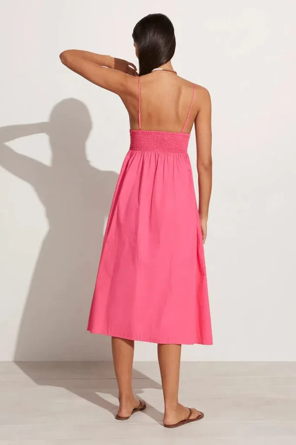 Faithfull the Brand Bryssa Midi Dress Pink Size 8 - Image 3