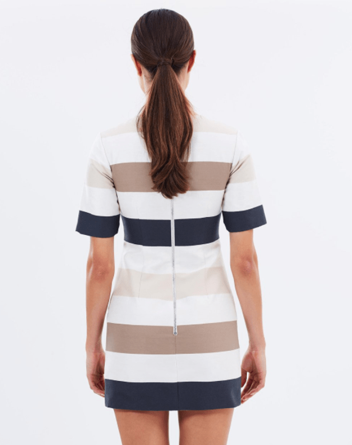 By Johnny Muted Stripe Tee Mini Dress Print Size 10 - Image 3