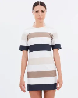 By Johnny Muted Stripe Tee Mini Dress Print Size 10 for rent on The Volte - image 2