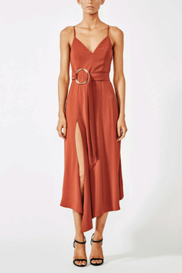 SHONA JOY Voltaire Cocktail Dress | Colour: Rust for rent on The Volte - image 1