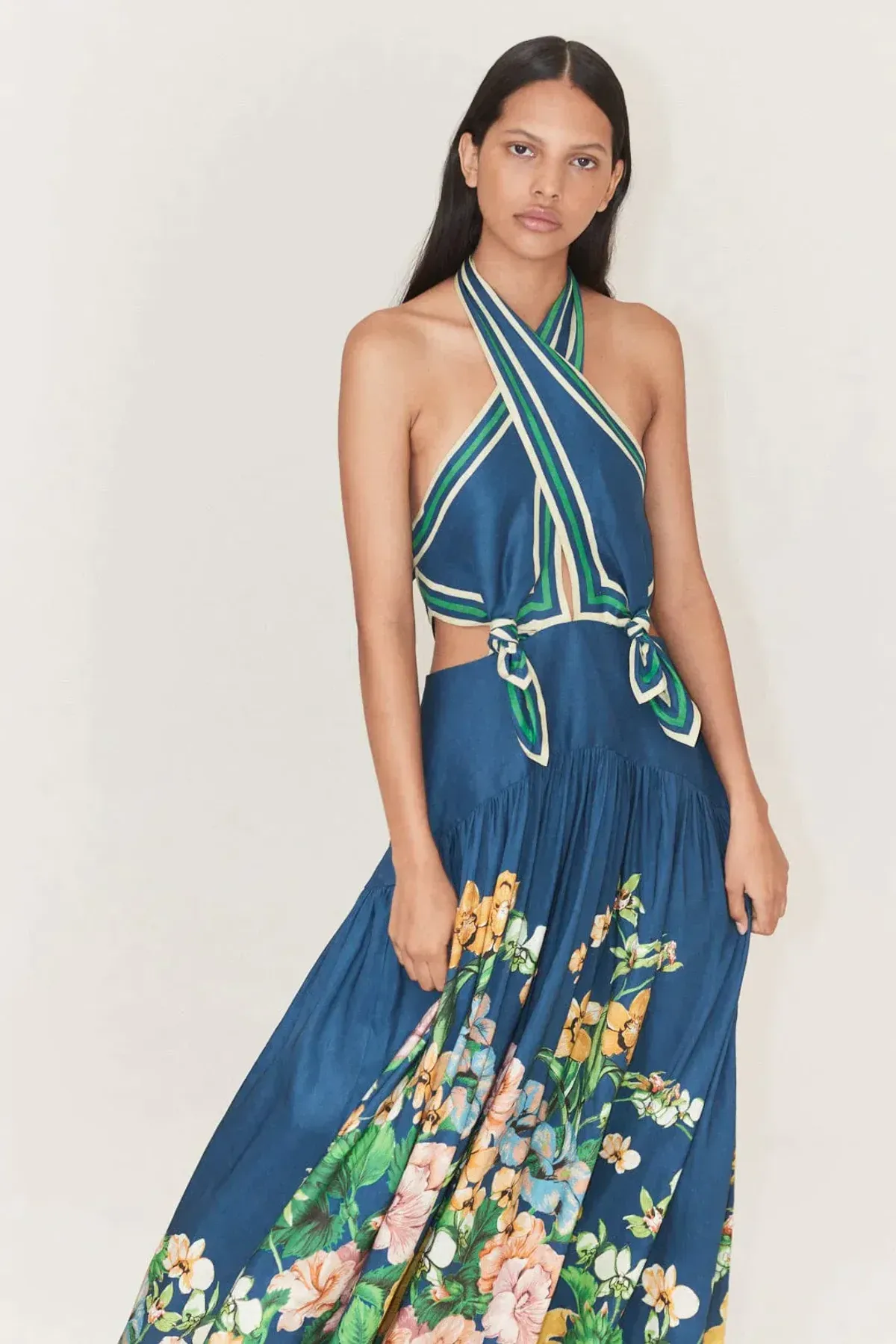 Alemais - Lyla Halter Midi Dress Blue - Size 10 - Image 2