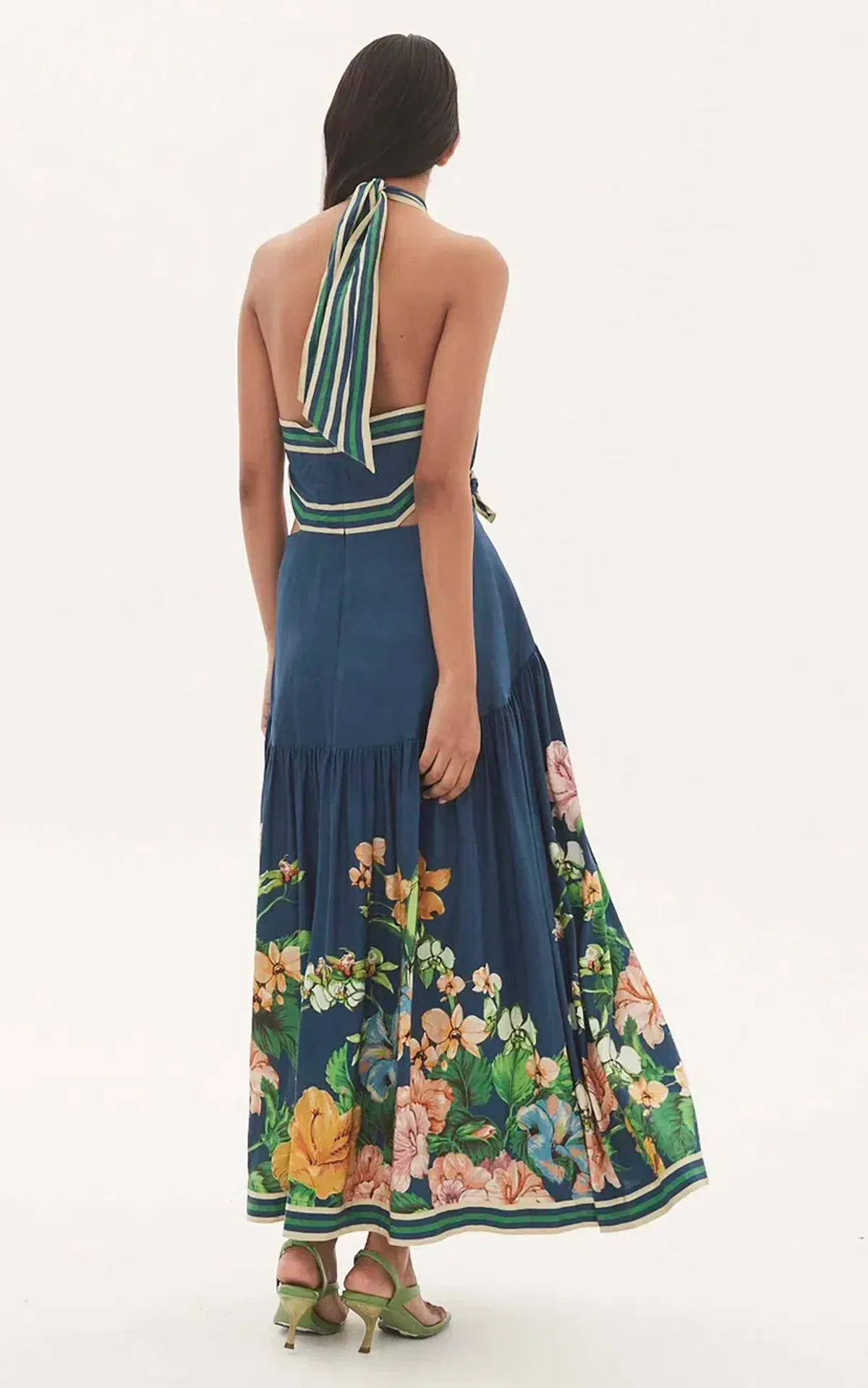 Alemais - Lyla Halter Midi Dress Blue - Size 10 - Image 3