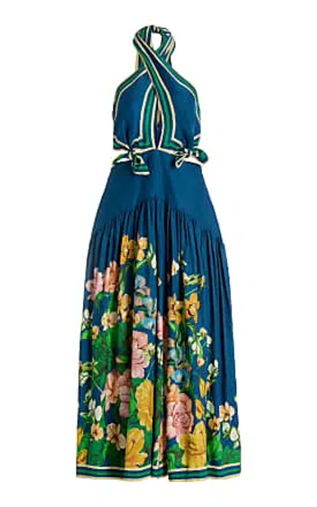 Alemais - Lyla Halter Midi Dress Blue - Size 10 for rent on The Volte - main image