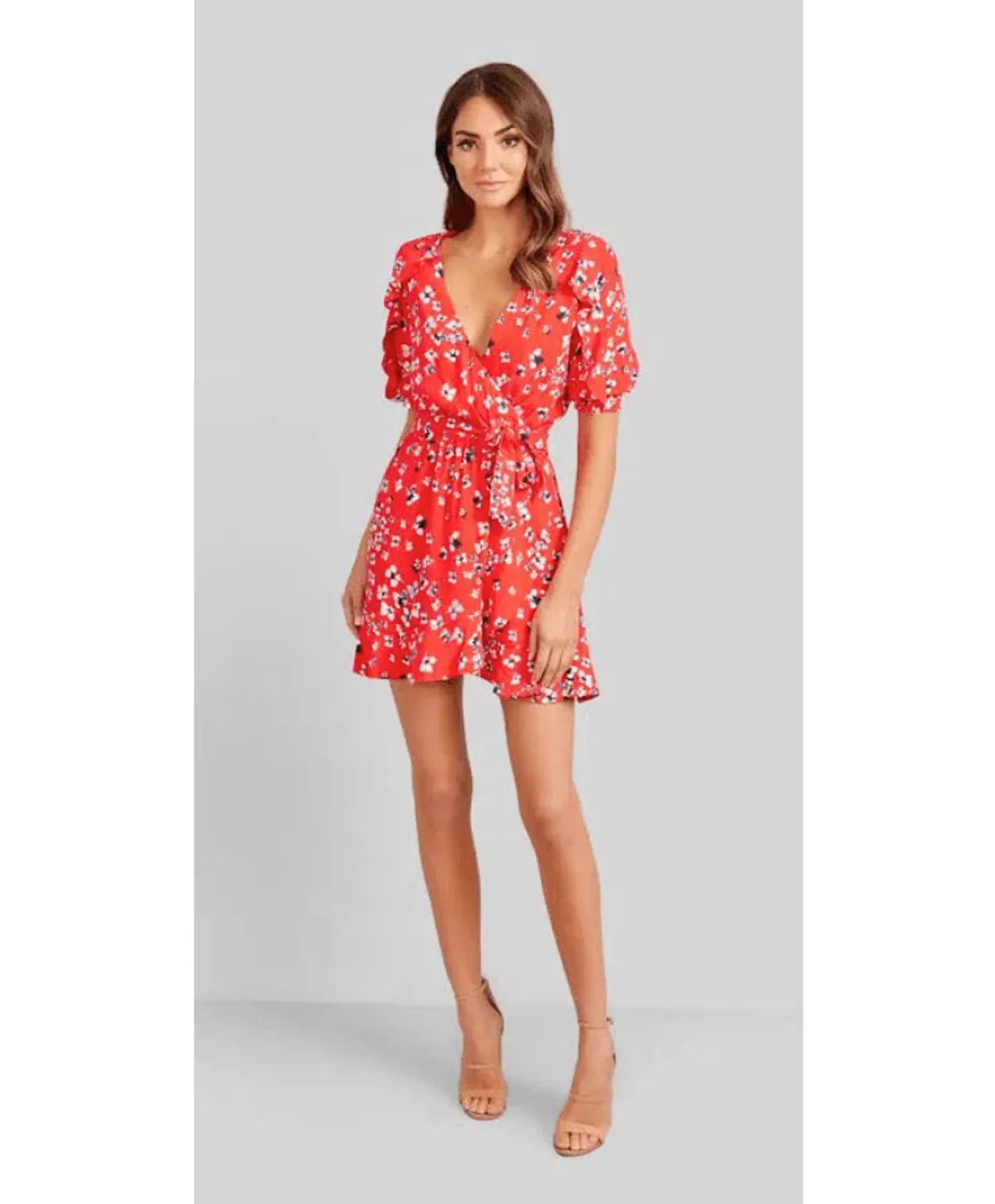 Kookai Delilah Wrap Dress Red Size 8 for rent on The Volte - main image