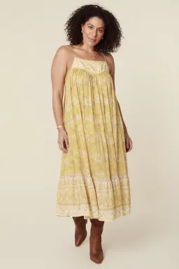 Spell Mossy Strappy Midi Dress Yellow Size XS / AU 6 for rent on The Volte - image 2