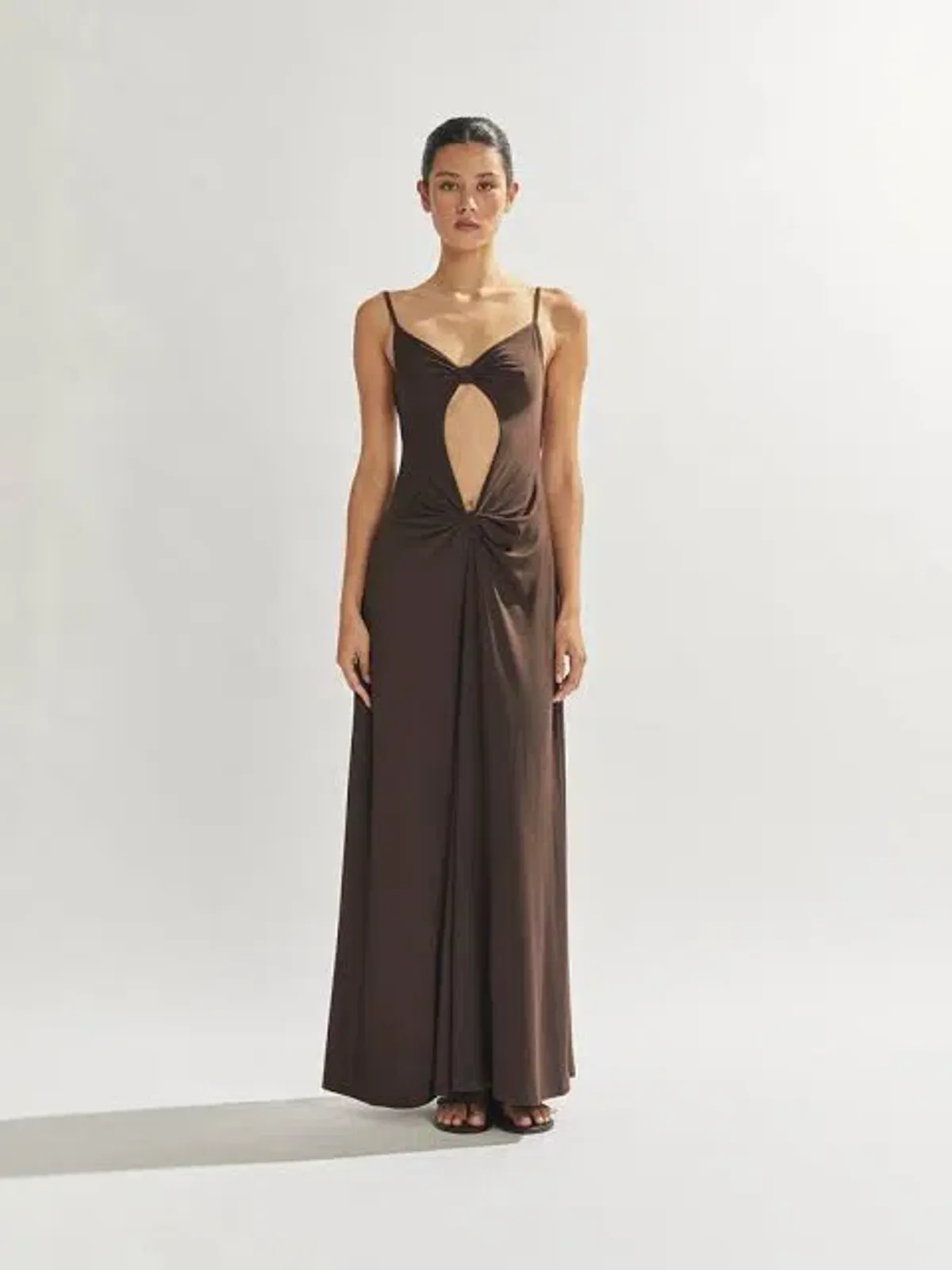 One Mile the Label Sammy Dress Cocoa Brown Size AU 10 - Image 1