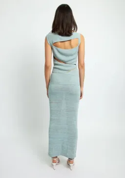 Christopher Esber Slashed Knit Mini Dress Blue Size AU 6 for rent on The Volte - image 3