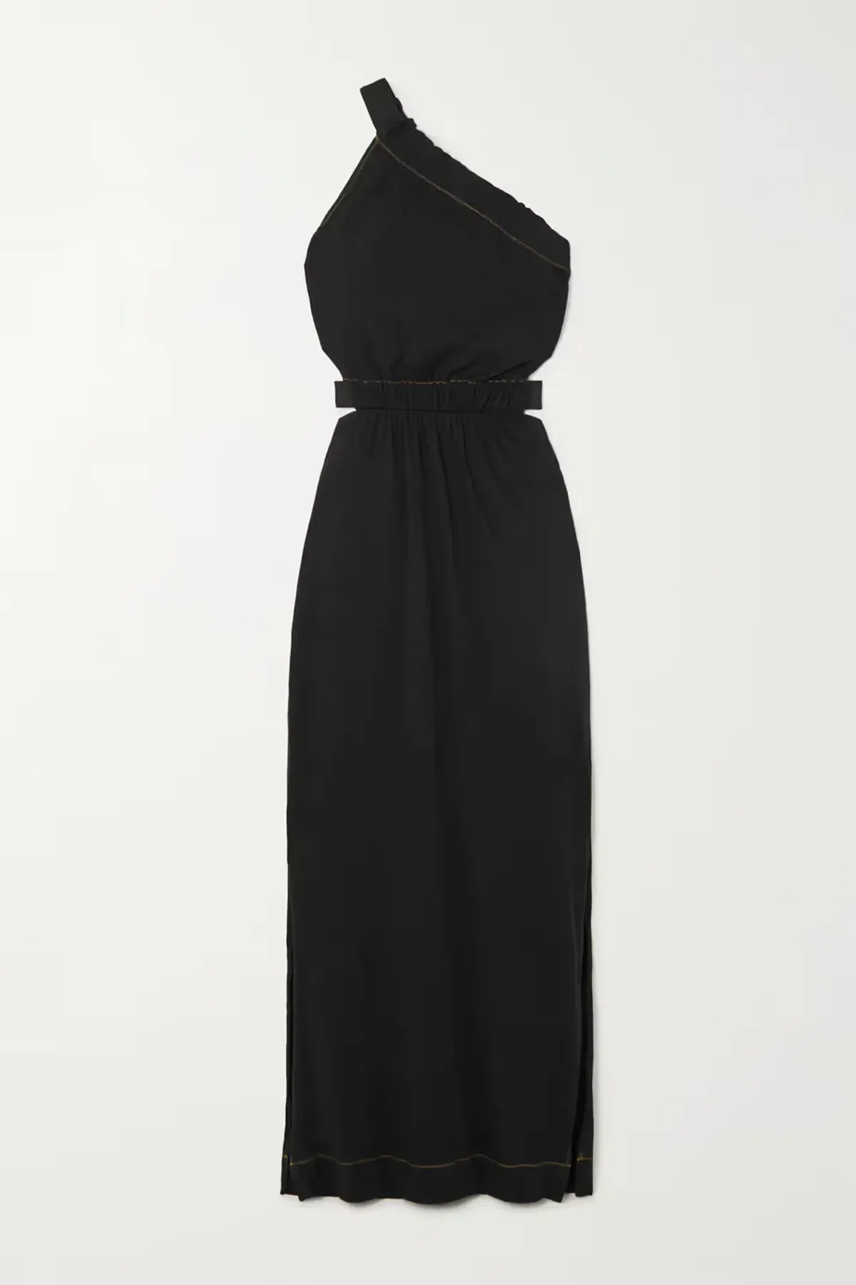 Bassike One Shoulder Cut Out Midi Dress Black Size 3/AU 12 - Image 3