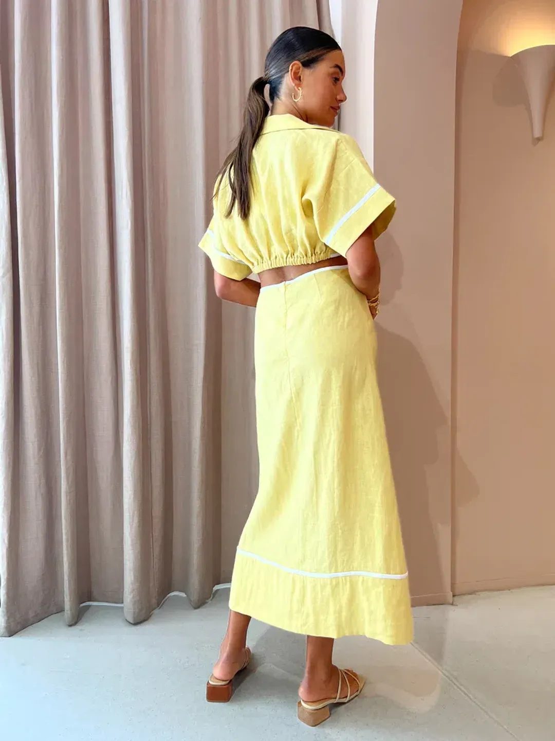 Roame Parque Dress in Butter Size 6 for rent on The Volte - main image