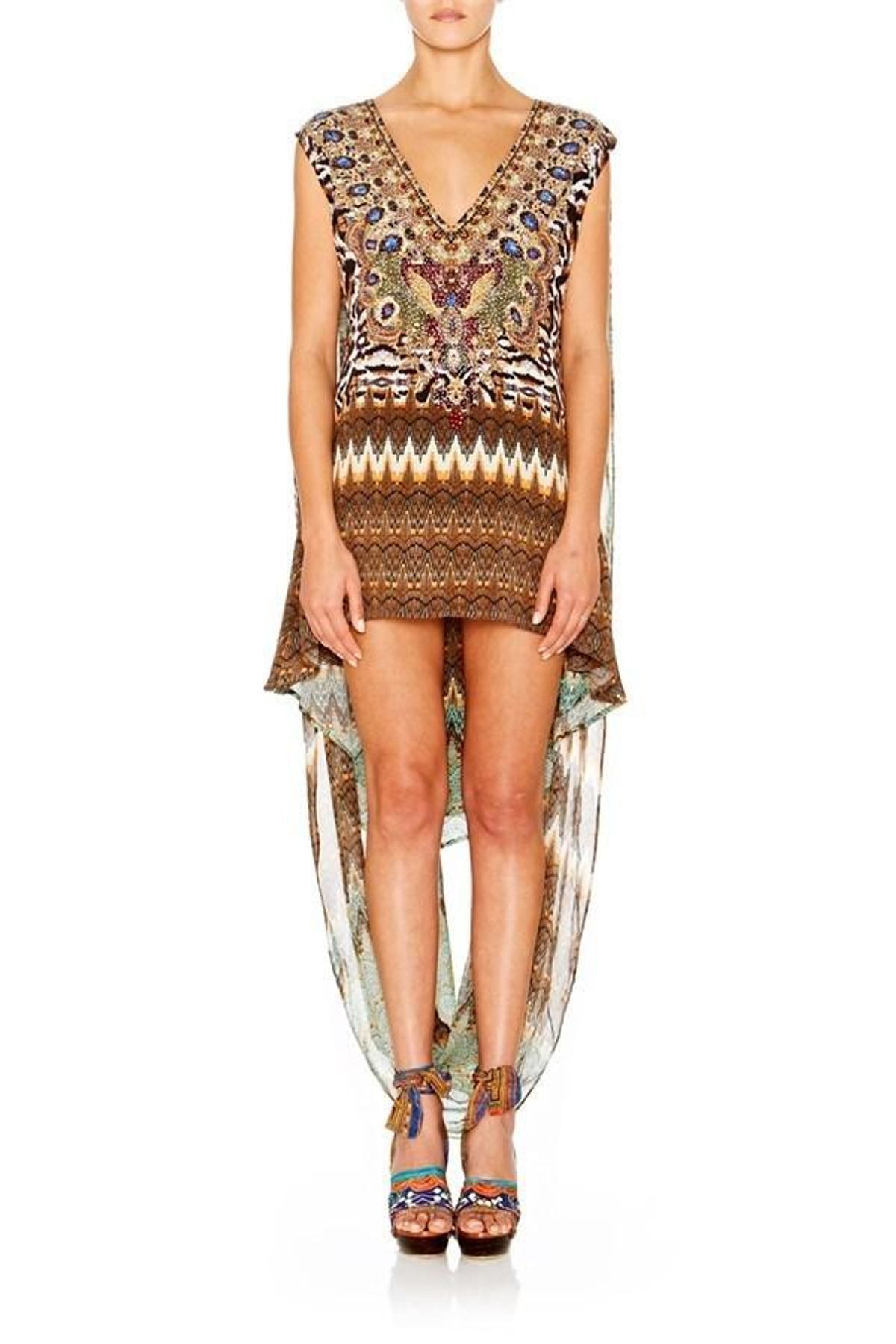 Camilla Deep V Mini Dress W Cape Eyasi Stillness for rent on The Volte - main image