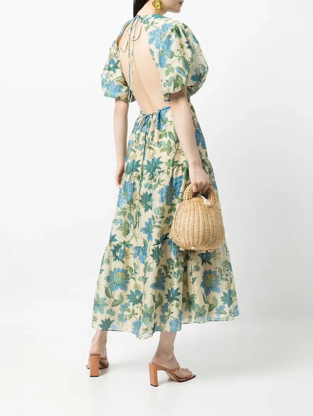 Sir the Label Celia Open Back Midi Dress Floral Size 6 - Image 2