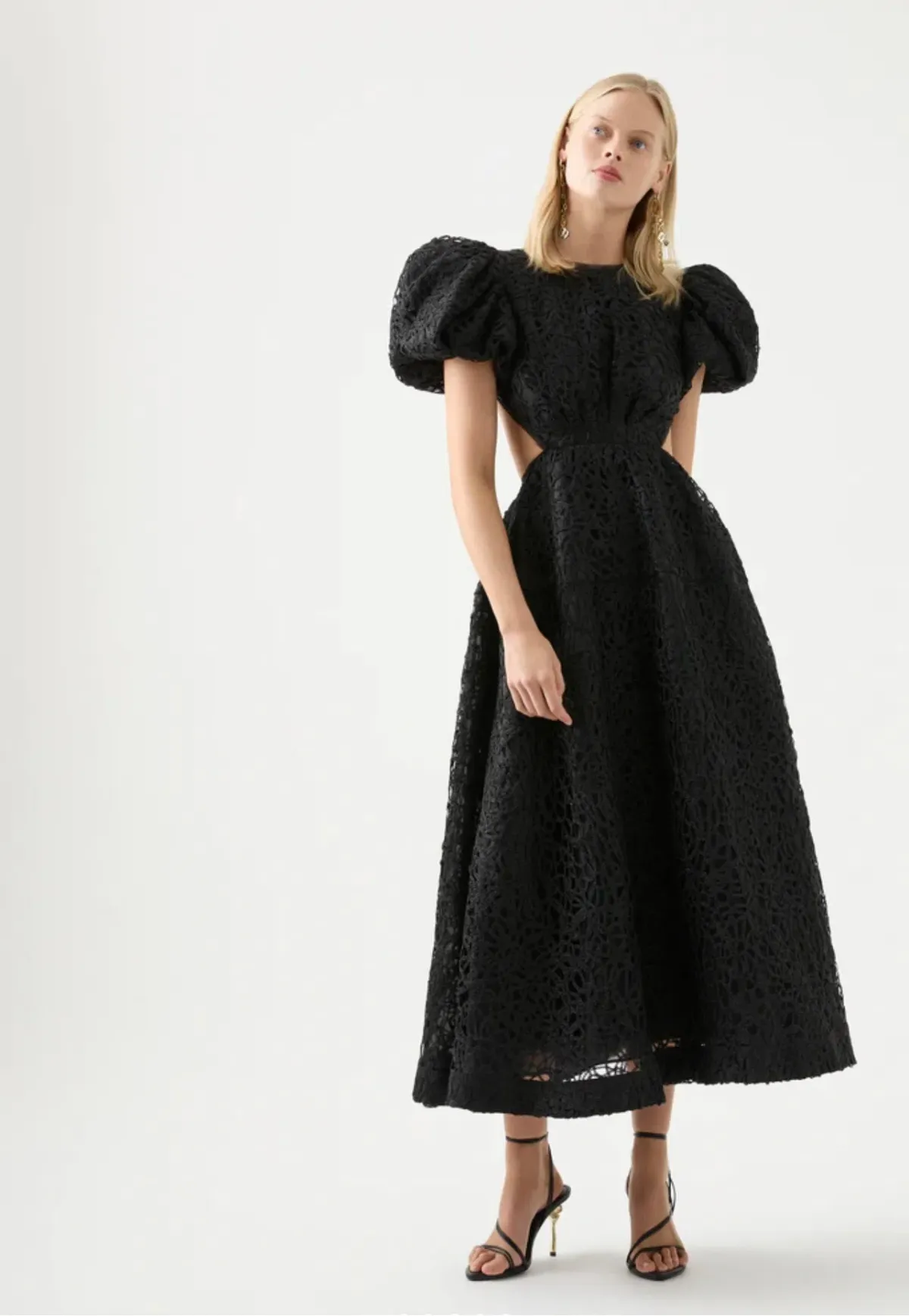 Aje Patina Lace Midi Dress Black Size 8 - Image 1