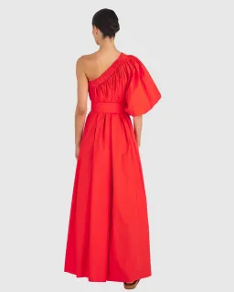 The Oroton One Shoulder Dress in True Red Size 8 for rent on The Volte - image 3