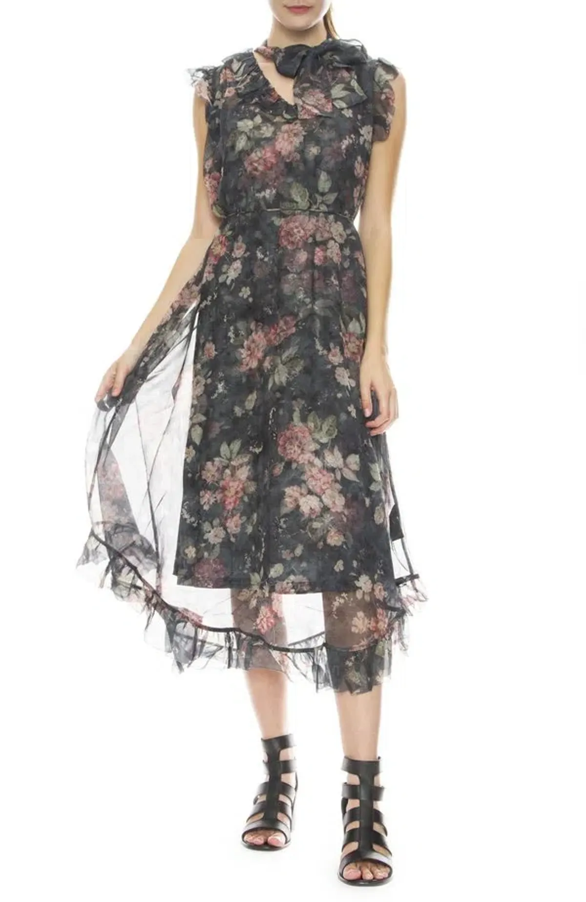 Zimmermann Unbridled Frill Dress Floral Size 0/Au 8 - Image 1